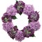 24" Mixed Purple Hydrangea Wreath - Realistic Silk Flowers & Grapevine Ring for Home & Event Decor by Floral Home®